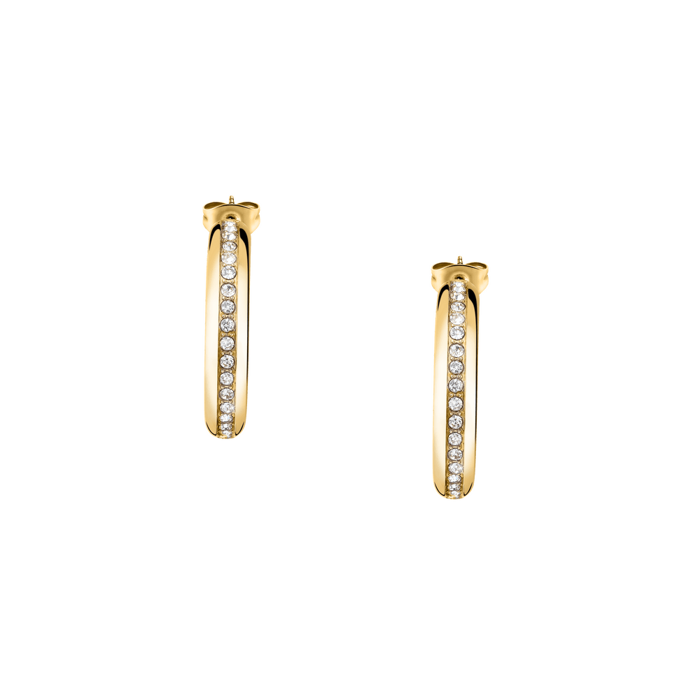 Cercei Creole aurii cu un rand de pietricele de cristal - Cercei rotunzi - savn01 - MORELLATO - Tessora