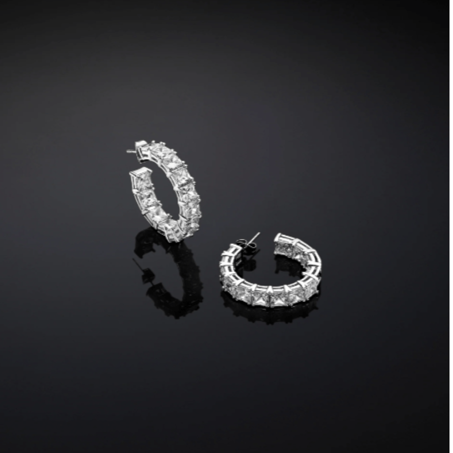 CLASSIC hoop earrings, plated with rhodium, Chiara Ferragni - Earrings - j19avj23 - Chiara Ferragni - Tessora