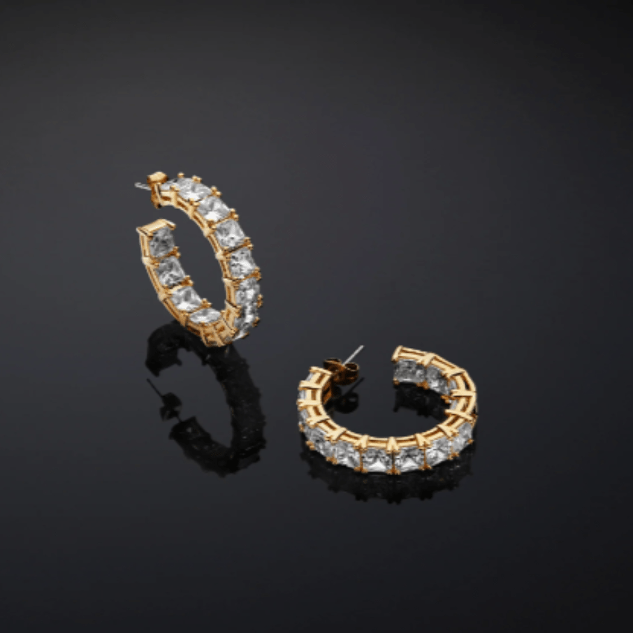 CLASSIC hoop earrings plated with yellow gold, Chiara Ferragni - Earrings - j19avj22 - Chiara Ferragni - Tessora