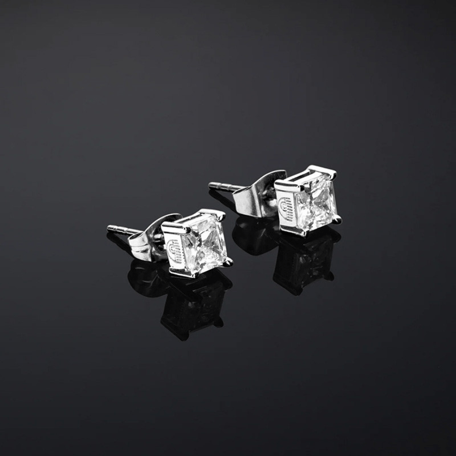 CLASSIC solitaire stud earrings, plated with rhodium, Chiara Ferragni - Screw earrings - j19avj19 - Chiara Ferragni - Tessora