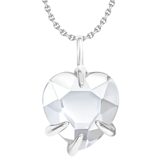 Colier pe lant subtire cu pandantiv Amour si cristal alb - Coliere - A03/MARKET/ANS/203 - Lilou - Tessora