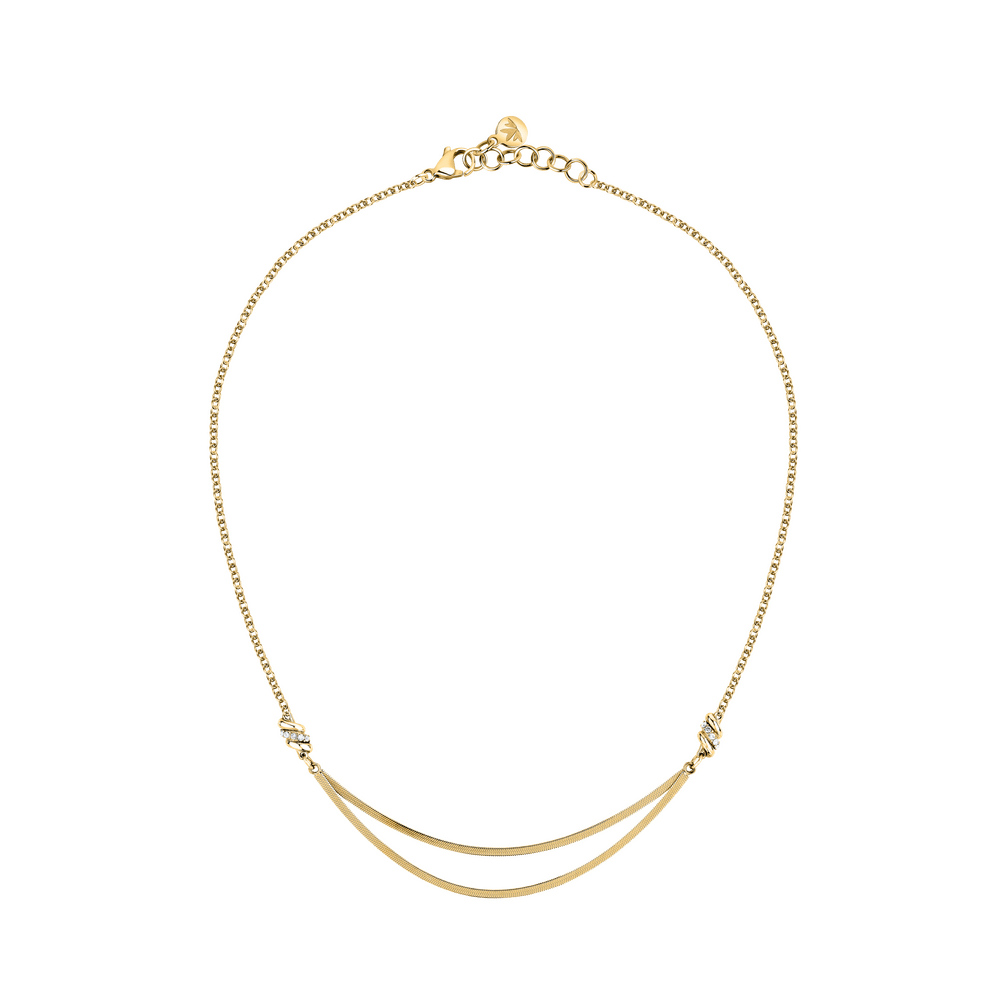 Colier Torchon auriu cu pietricele de cristal - Coliere - sawz01 - MORELLATO - Tessora