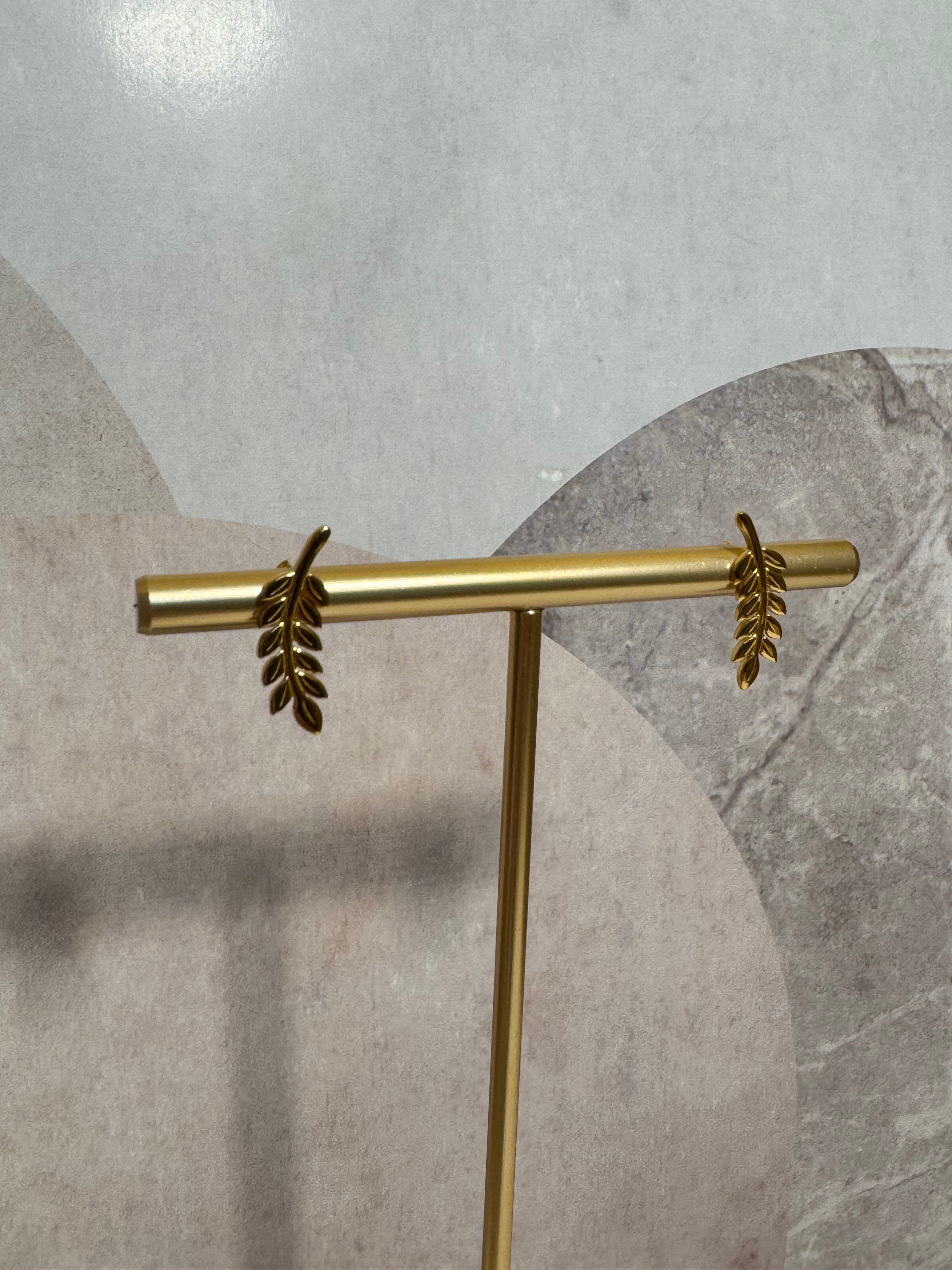 Ženske srebrne naušnice s motivom maslinovih listova, Tessora