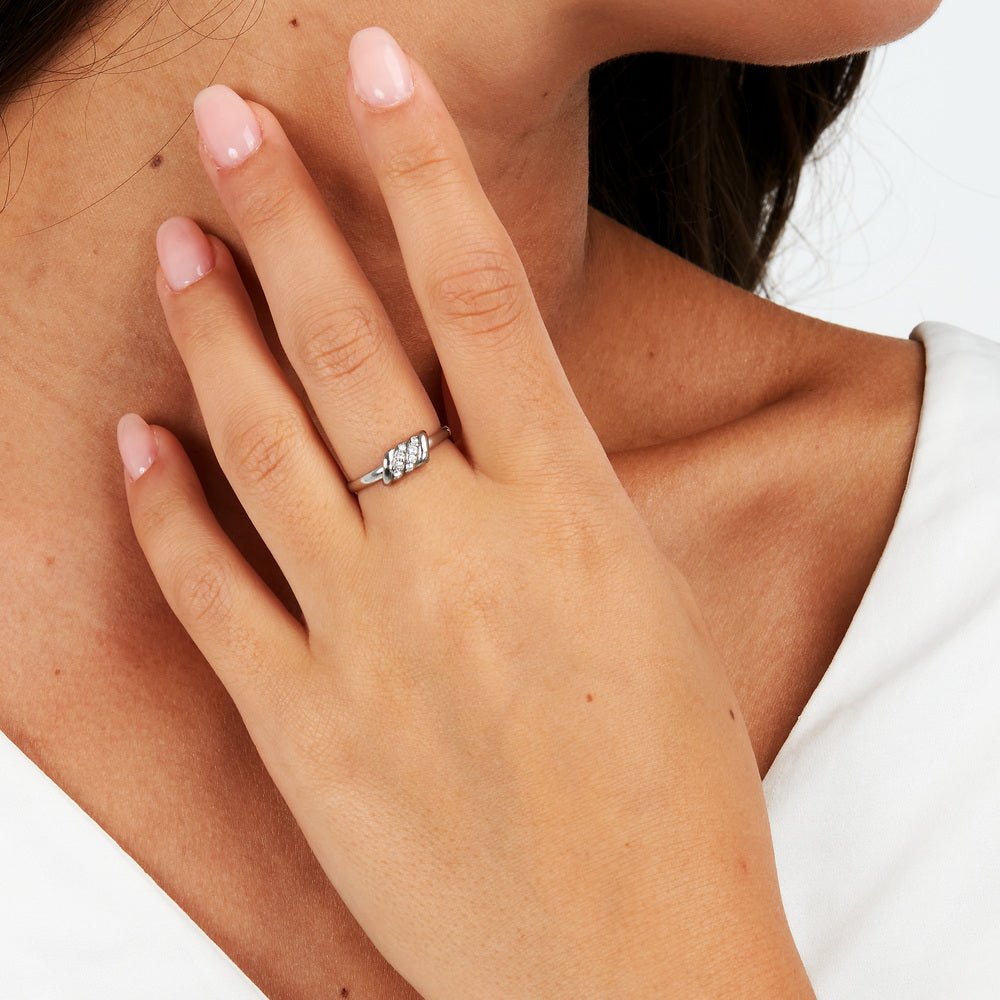 Inel din otel inoxidabil cu cristale - Inele cu pietre - sawz14012 - MORELLATO - Tessora