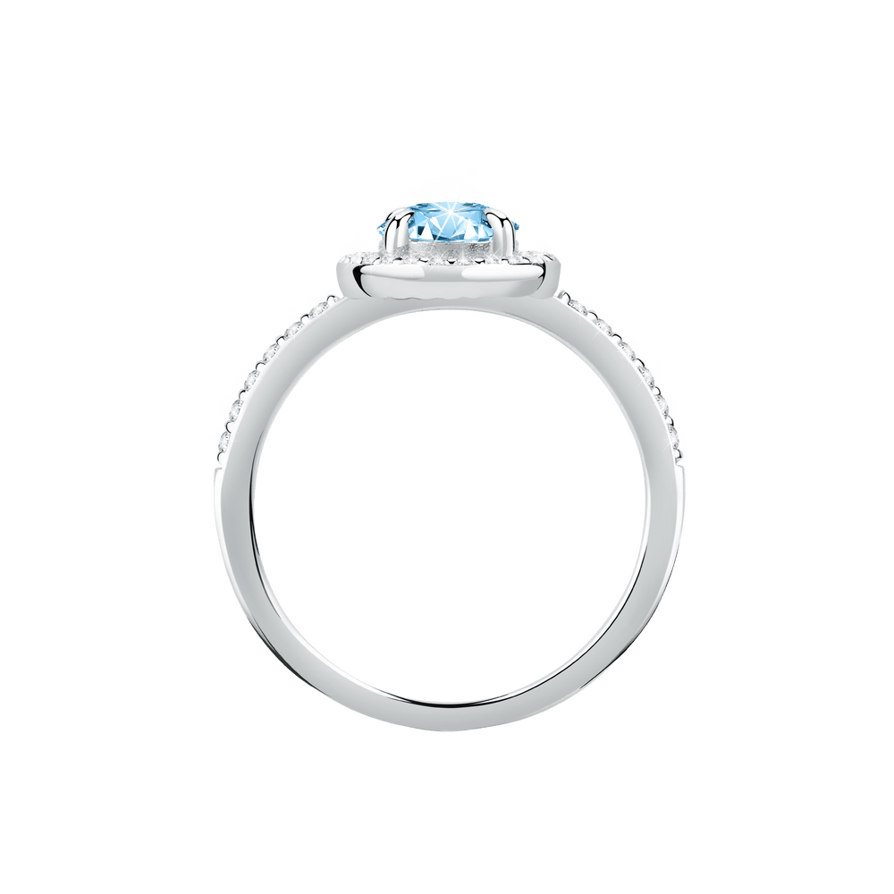 Inel Tesori cu piatra rotunda albastru marin - Inele din argint - saiw97012 - MORELLATO - Tessora