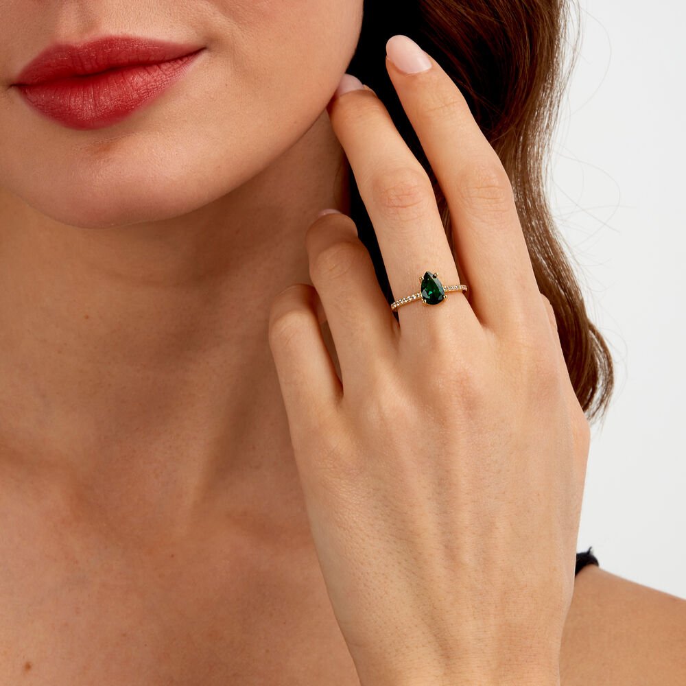 Inel Tesori cu piatra verde placat cu aur - Inele din argint - saiw203010 - MORELLATO - Tessora