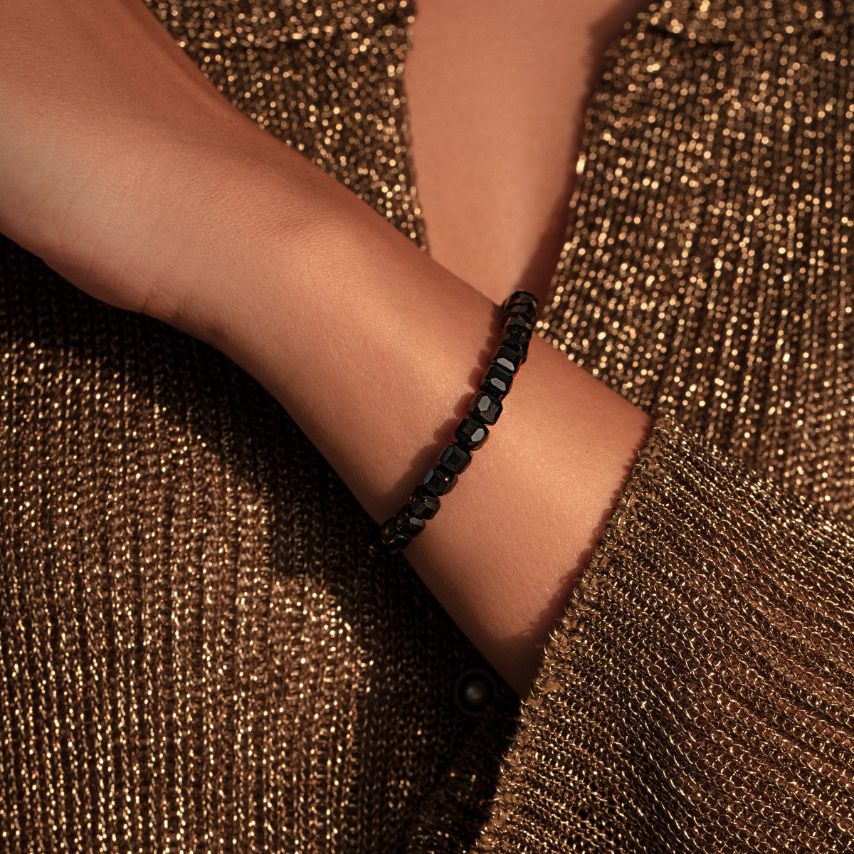 Ženska narukvica od agata, pozlaćena, Lilou