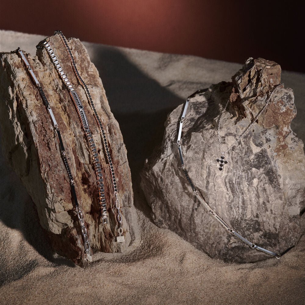 Men's adjustable tennis bracelet with black zircons, Morellato - Bracelets - SATT14 - Morellato - Tessora