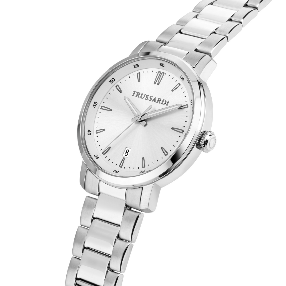 Men's T - Couple watch with silver bracelet, Trussardi - Men Watches - R2453147017 - Trussardi - Tessora
