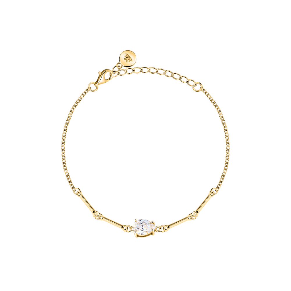 Ženski srebrni narukvica s pozlaćenim detaljima Tesori, podesiva, 16 cm + 3 cm produžetak, MORELLATO