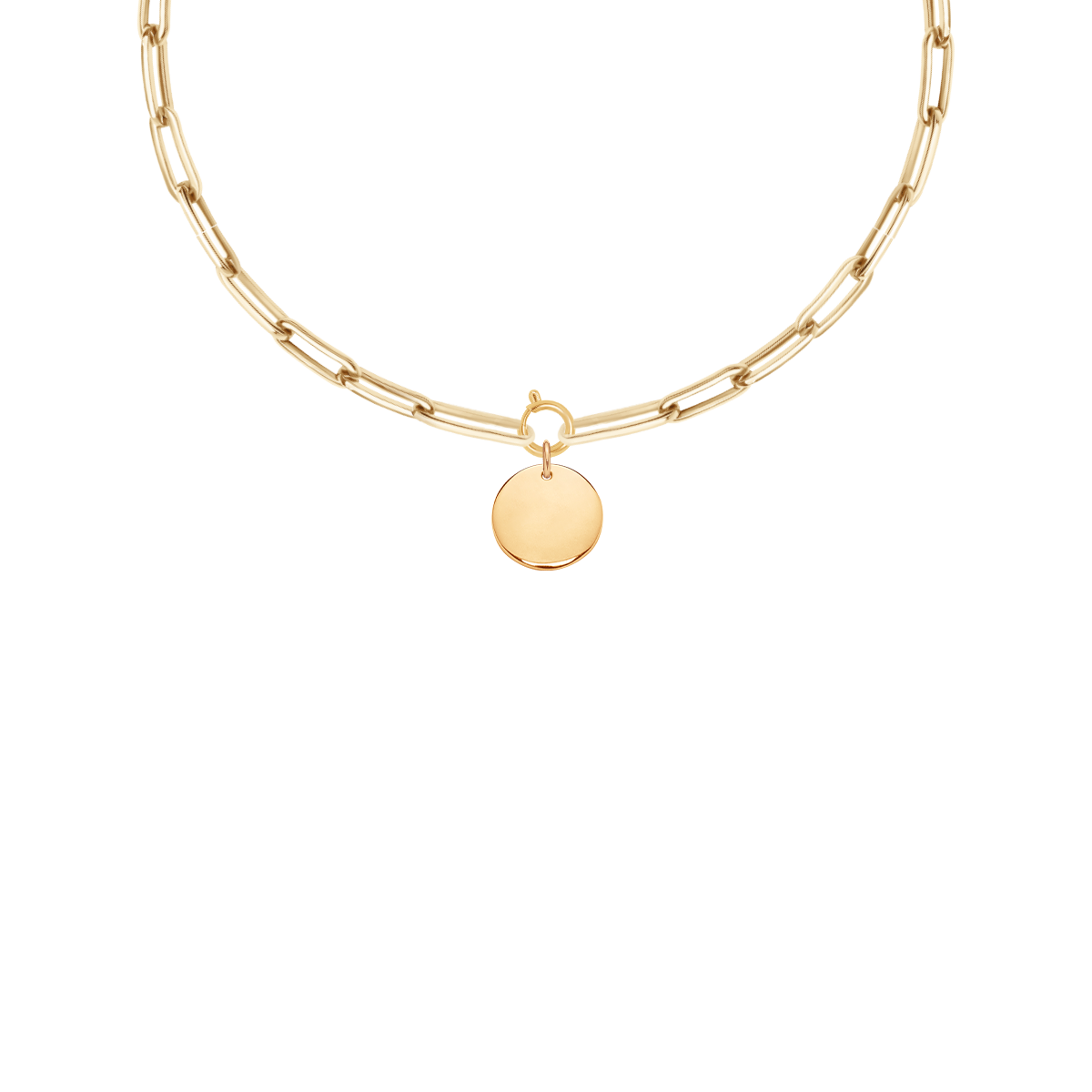 Ženska ogrlica s lancem br. 7 s medaljonom, pozlaćena, gravabilna, Lilou