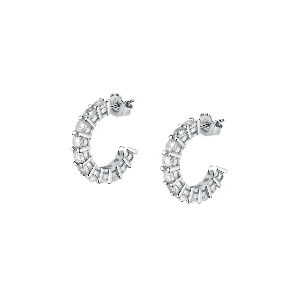 Ženske naušnice od sterling srebra Tesori, okruglog oblika s kamenčićima cirkonija, MORELLATO