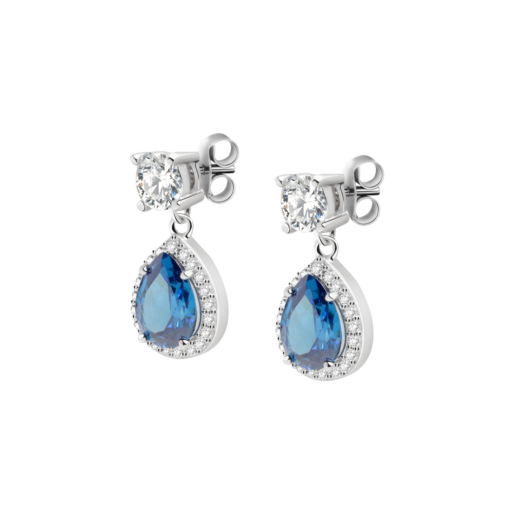 Ženske naušnice od sterling srebra Tesori s duguljastim privjeskom i kamenčićima cirkonija, MORELLATO