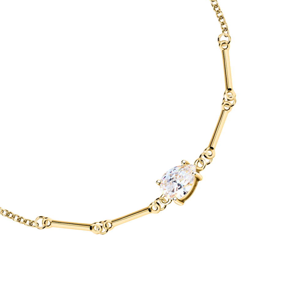 Ženski srebrni narukvica s pozlaćenim detaljima Tesori, podesiva, 16 cm + 3 cm produžetak, MORELLATO