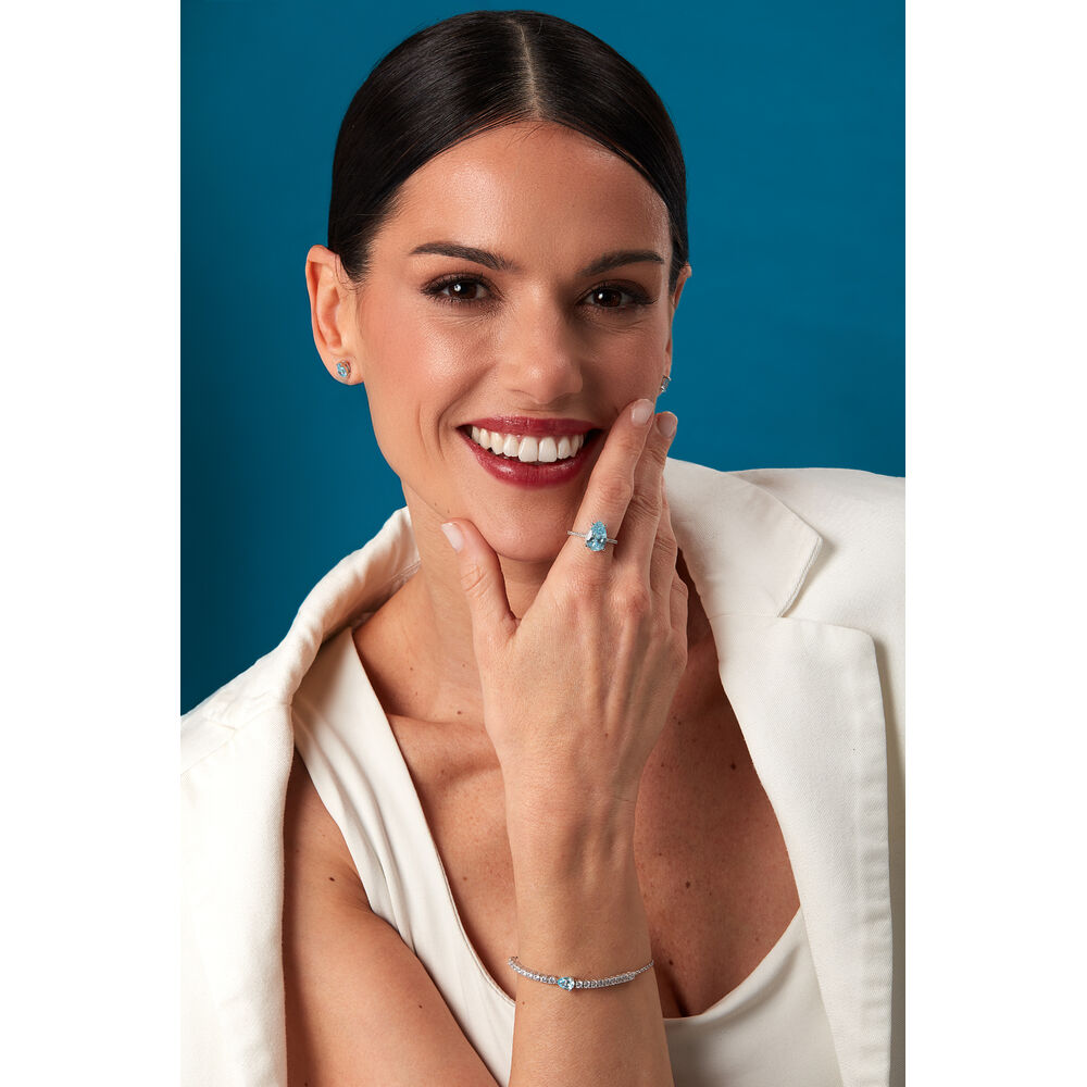 Women's earrings sterling silver Tesori with blue stone, MORELLATO