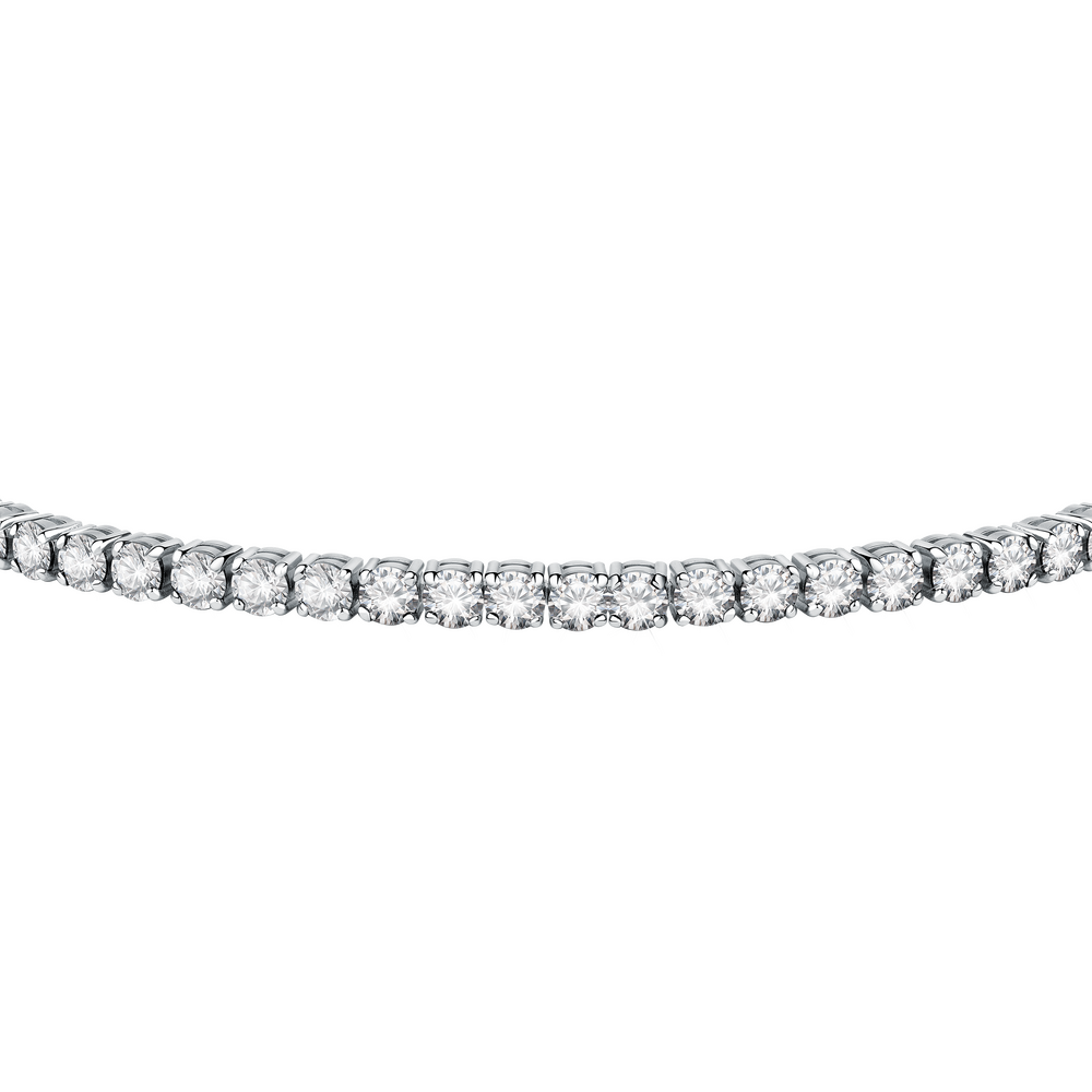 Ženski srebrni narukvica Tesori, teniski model, podesiva, 16 cm + 3 cm produžni lančić, sa cirkonima, MORELLATO.