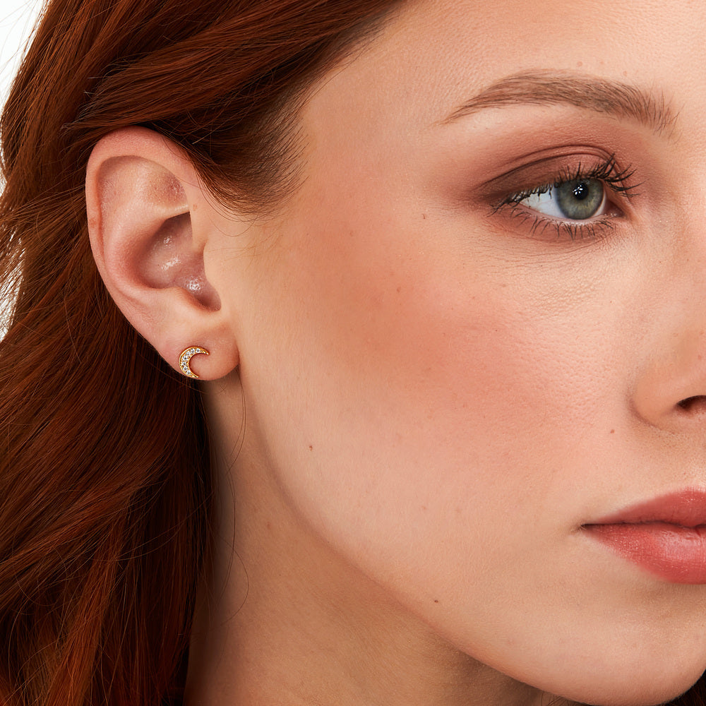 Ženske zlatne i srebrne naušnice u obliku polumjeseca, LA PETITE STORY