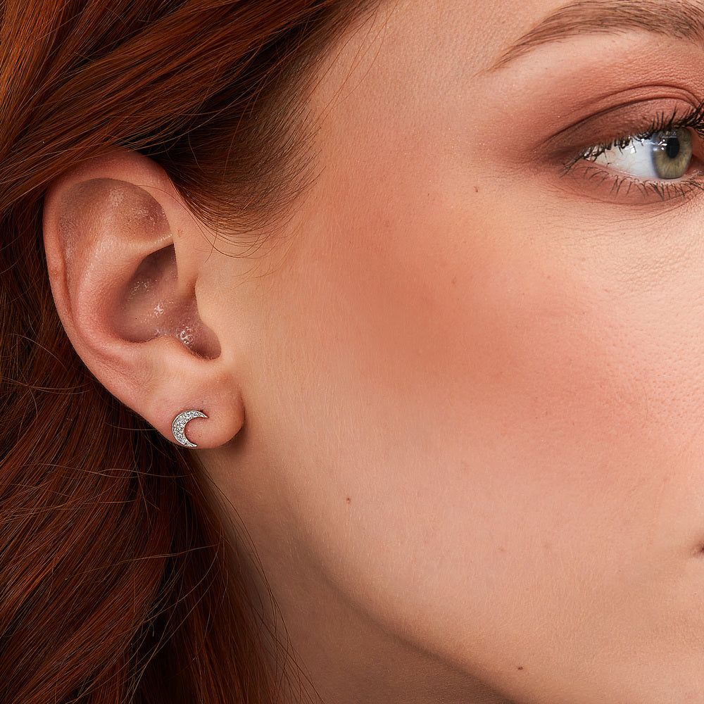 Ženske srebrne naušnice u obliku polumjeseca, LA PETITE STORY