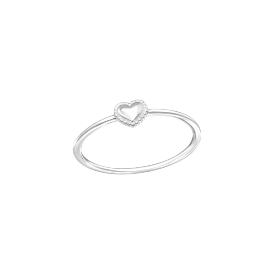 Women's silver ring with simple heart, Tessora