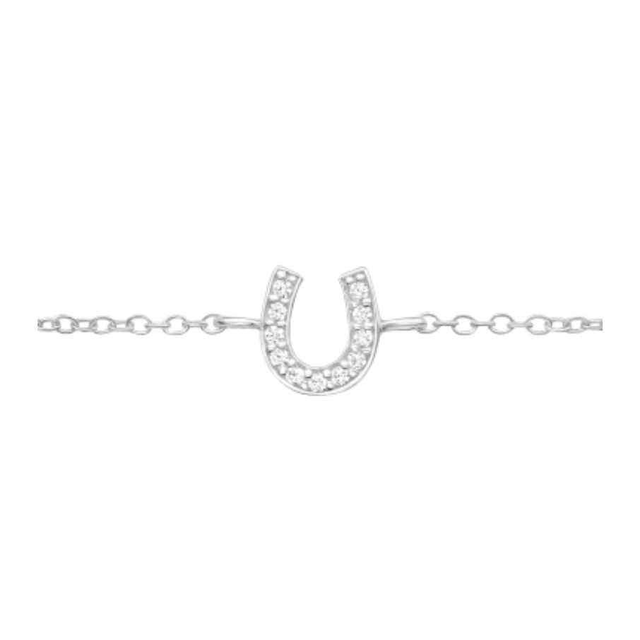 Women's silver bracelet with horseshoe pendant, Tessora