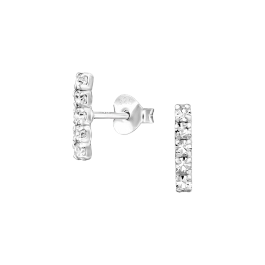 Ženske srebrne naušnice sa kamenom u obliku pločice, Tessora