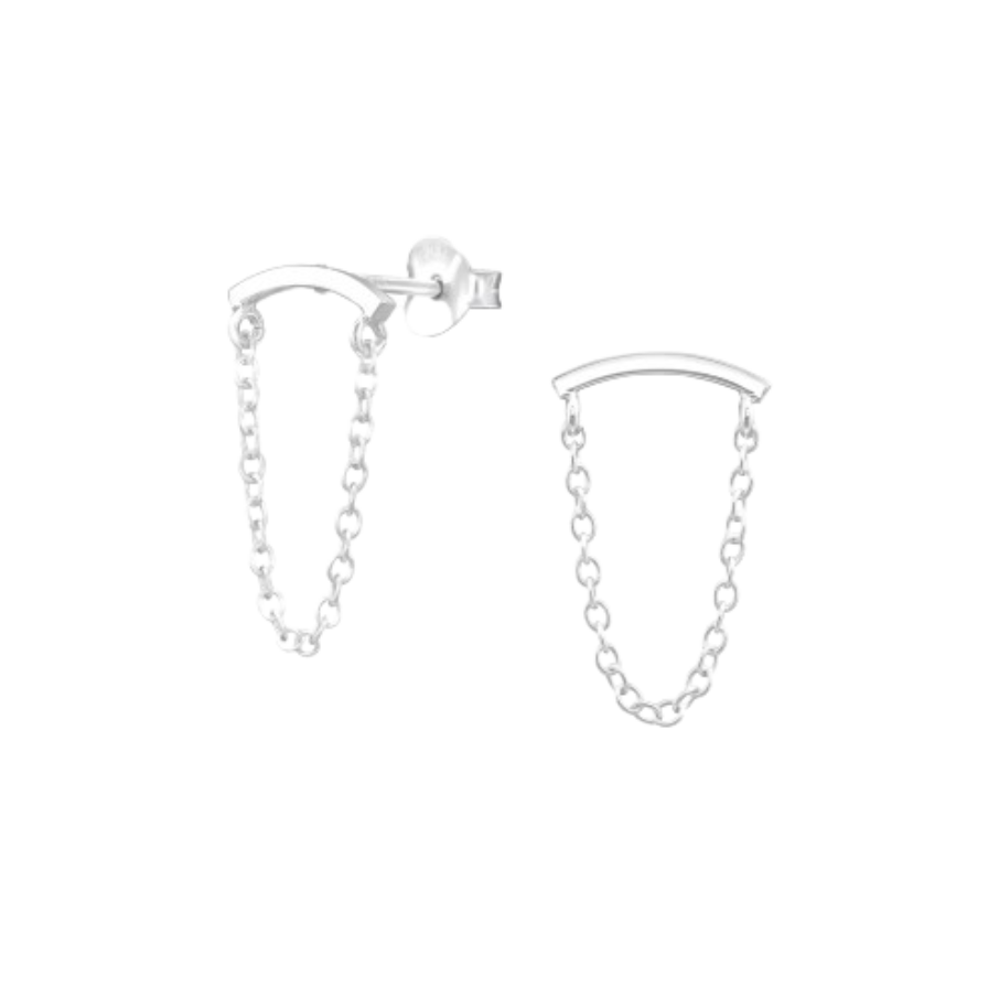 Duge srebrne naušnice za žene u obliku lanca, TESSORA