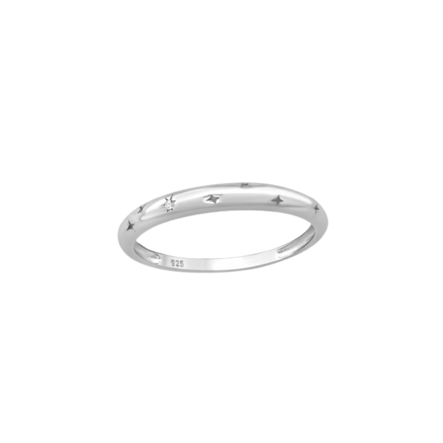 Women's silver ring with stars, Tessora