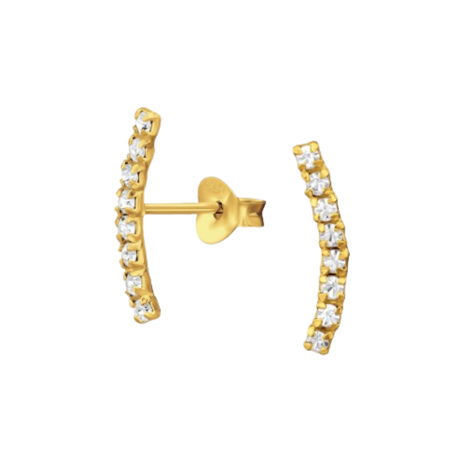 Ženske srebrne naušnice pozlaćene s perlicama, TESSORA