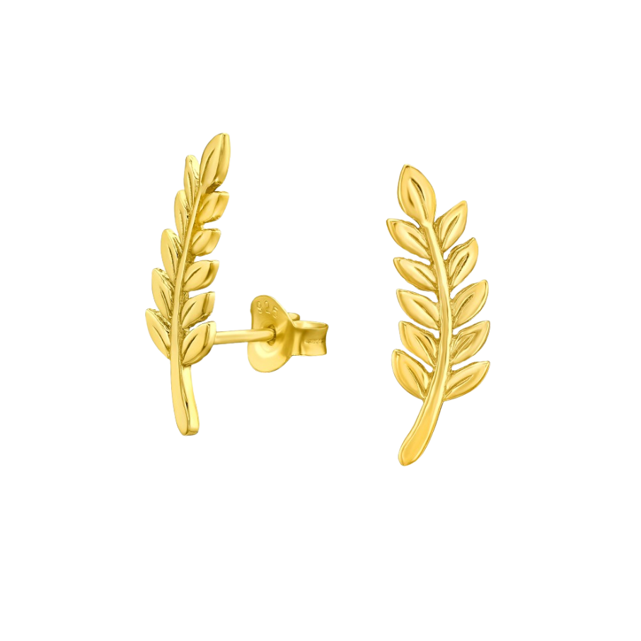 Ženske srebrne naušnice s motivom maslinovih listova, Tessora