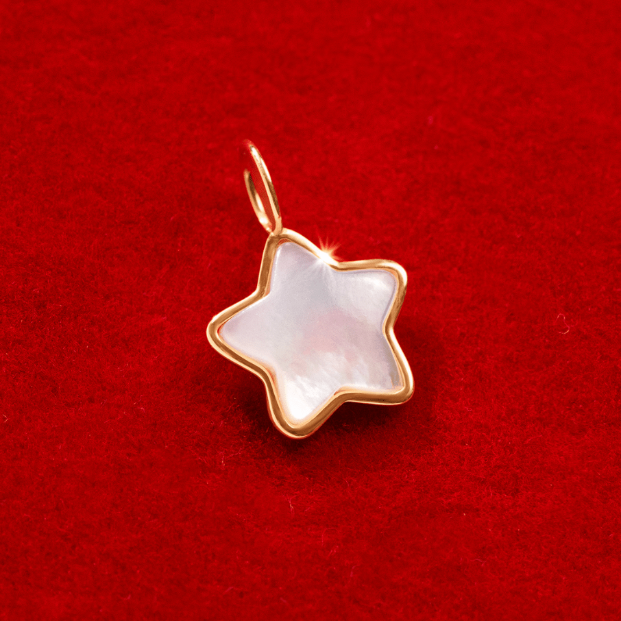 Women's 0.8 cm mother - of - pearl pendant star in a 585 gold frame, Lilou - Pendant Charms - 26/8/ZAW/MP/ZZ - Lilou - Tessora
