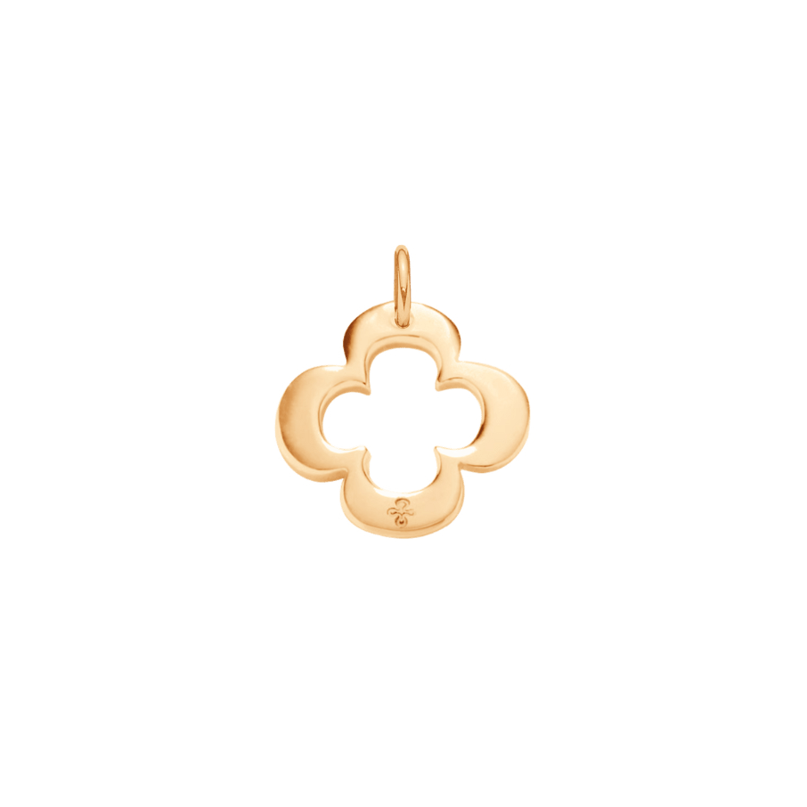 Women's clover round openwork 1 cm made of 585 gold, Lilou - Pendant Charms - 67/10/585/ZZ - Lilou - Tessora