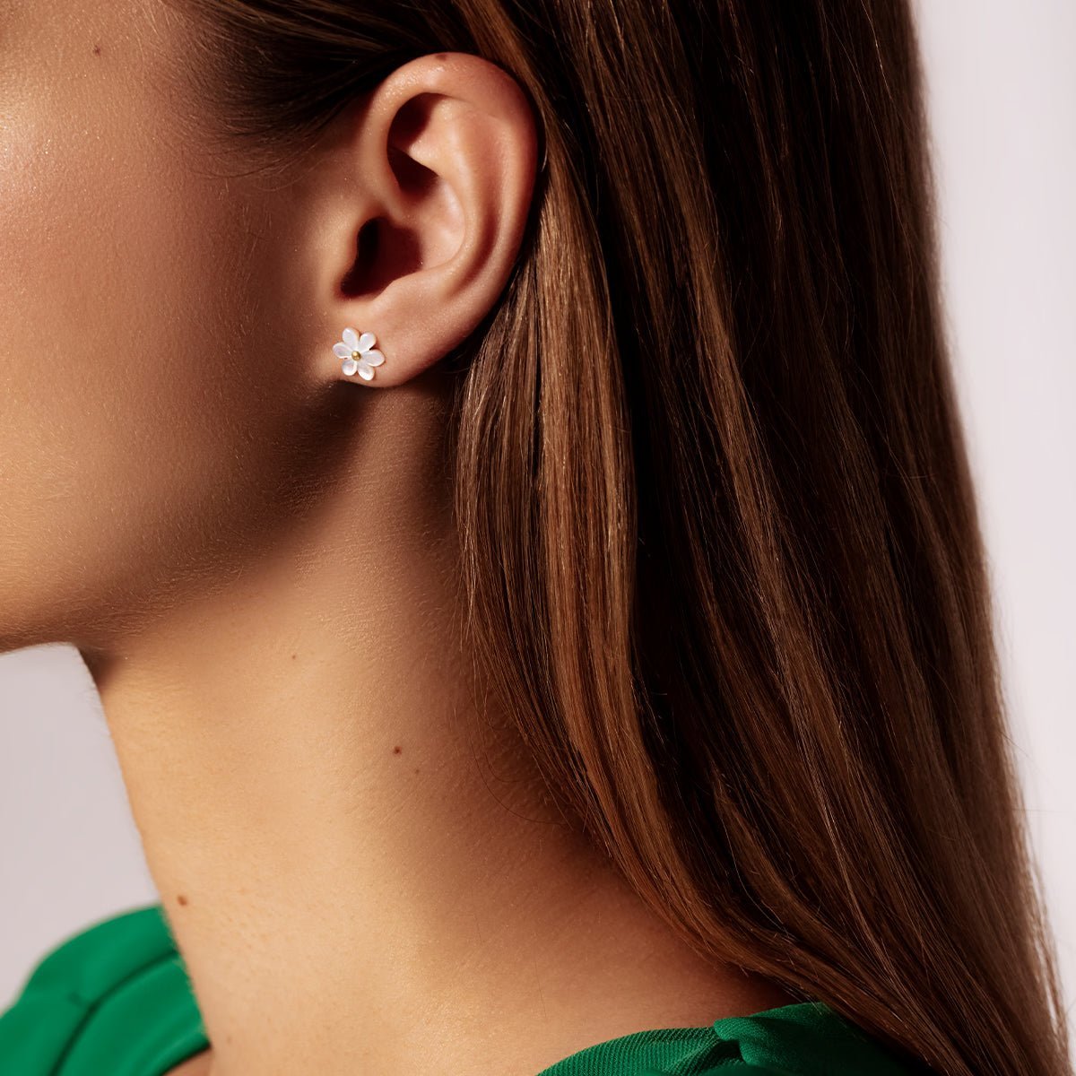 Women's earrings stud Flowers gold - plated, Lilou - Stud Earrings - K/125/SZTYFT/MP/Z - Lilou - Tessora