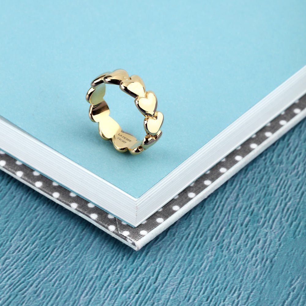 Women's Gold Ring with Hearts, LA PETITE STORY - Rings - lps03avv03012 - LA PETITE STORY - Tessora