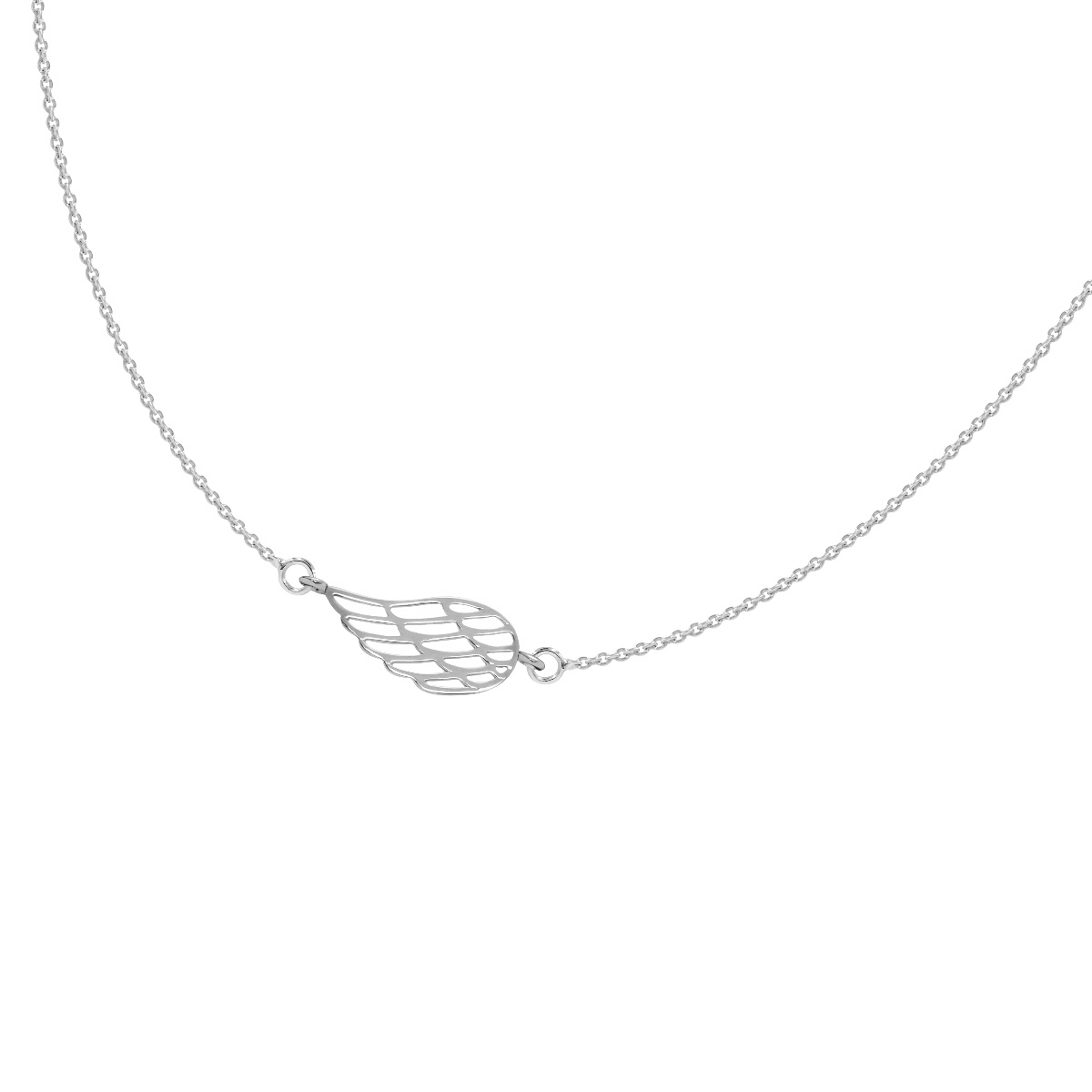 Women's necklace sterling silver with angel wing, Lilou - Silver Necklaces - 98/15/LAN - Lilou - Tessora