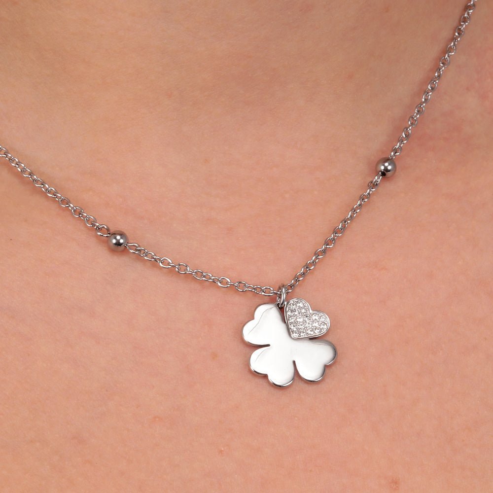 Women's necklace with clover - shaped pendant - Pendant Necklaces - satq09 - MORELLATO - Tessora