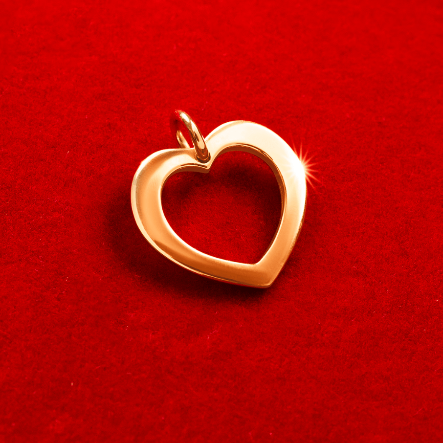 Women's openwork heart 1 cm made of 585 gold, Lilou - Pendant Charms - 66/10/585/ZZ - Lilou - Tessora