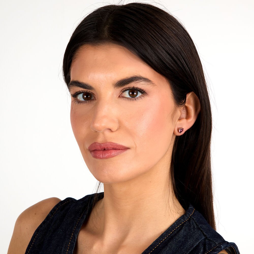 Women's stud earrings with pink heart cristal, La Petite Story - Stud Earrings - LPS01AYQ124 - La Petite Story - Tessora