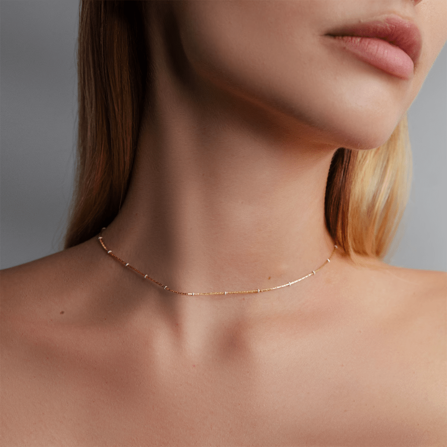 Women's Sublime necklace with white enamel gold plated, Lilou - Necklaces - 217/400/LAN/BIA/PO - Lilou - Tessora