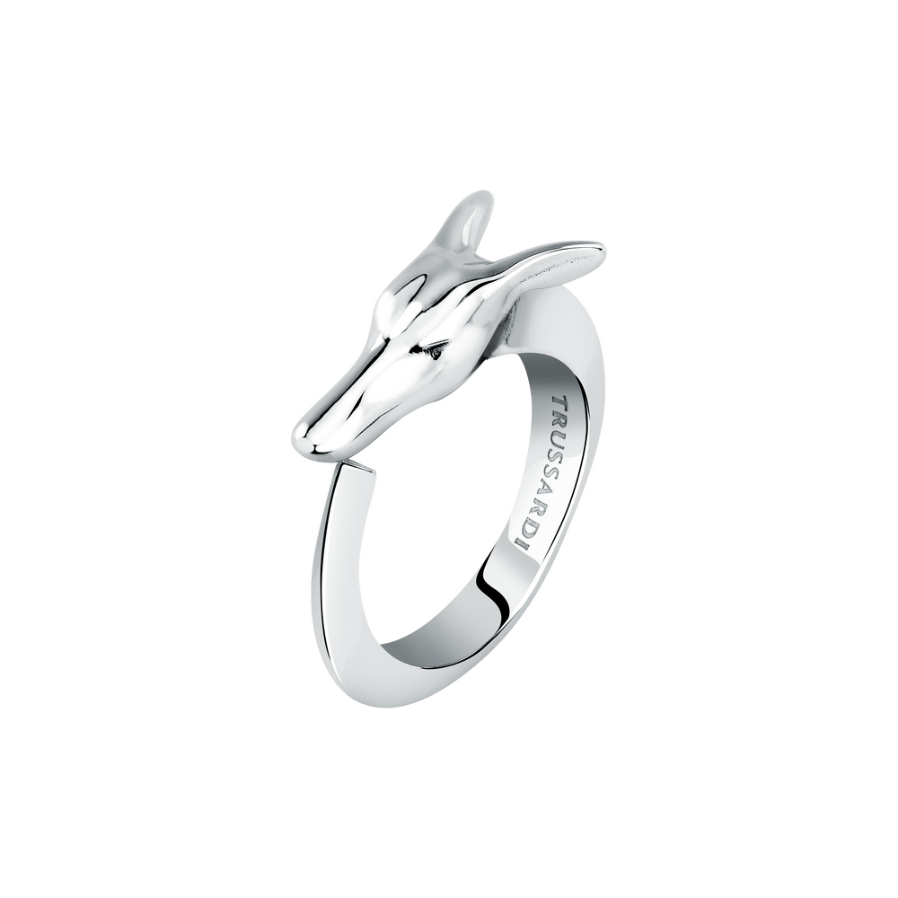 Women's T - HERITAGE Greydog steel ring, Trussardi - Rings - TJAXB06012 - 52 - Trussardi - Tessora