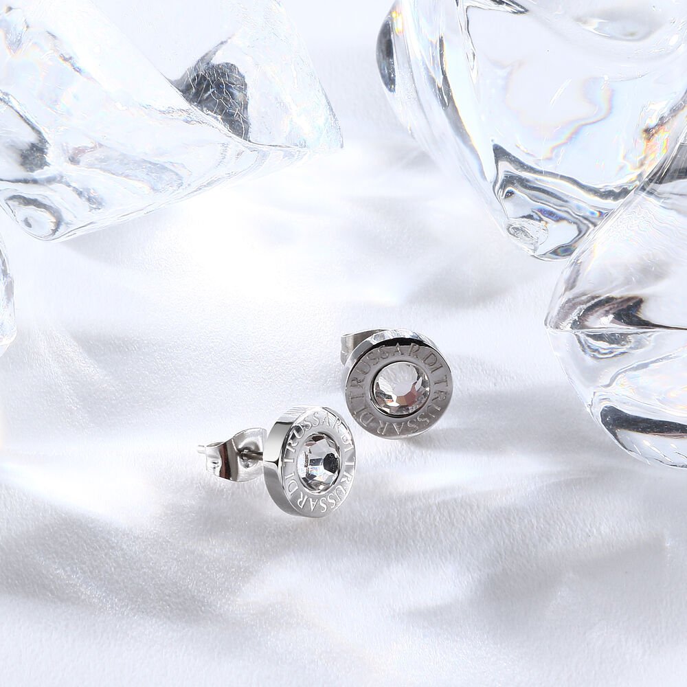 Women's T - LOGO stud earrings, Trussardi - Stud Earrings - TJAXC119 - Trussardi - Tessora