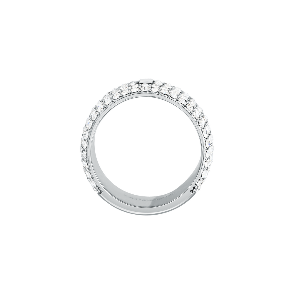 Women's T - ROUND steel ring with cristals, Trussardi - Rings - TJAYF18012 - 52 - Trussardi - Tessora