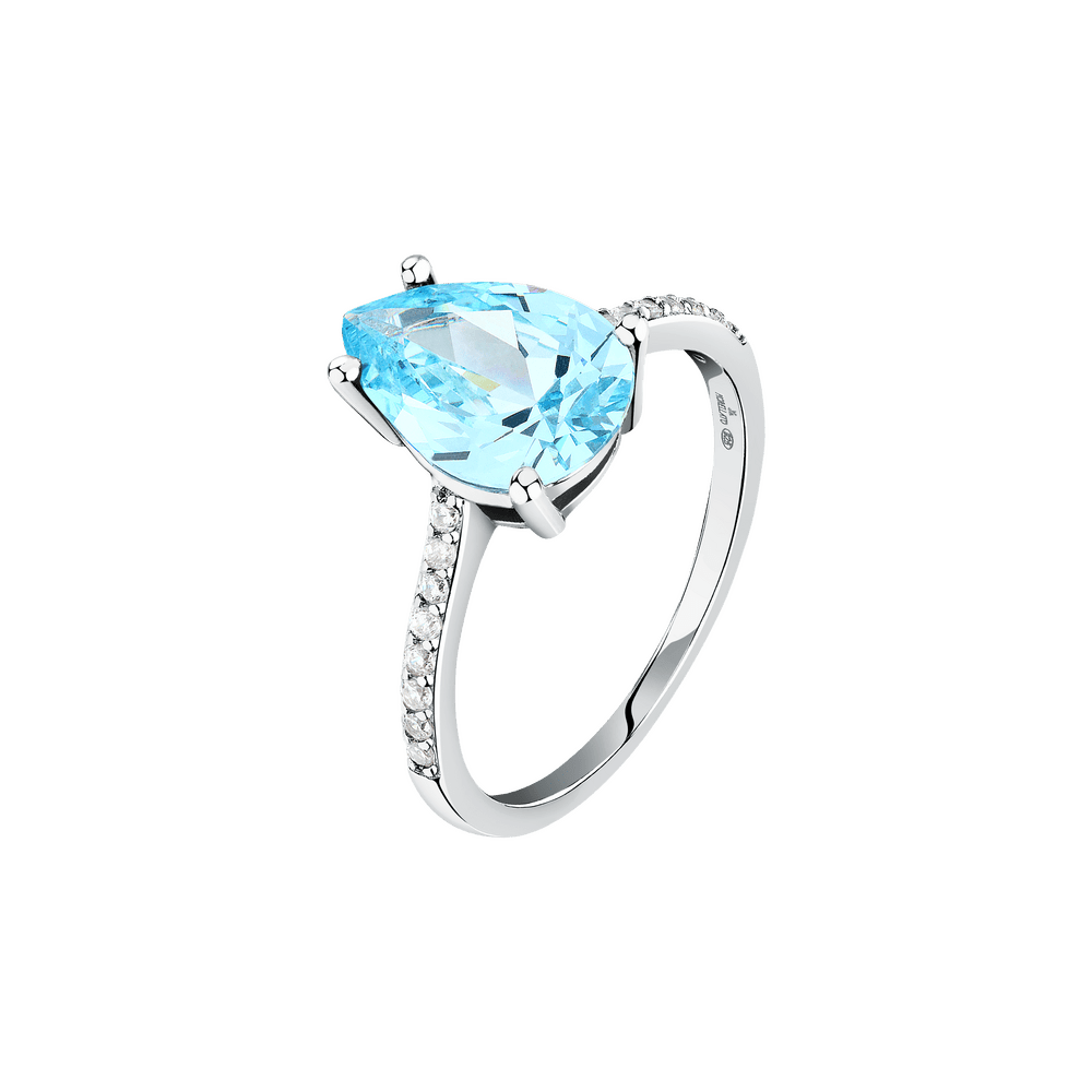 Women's TESORI silver ring with blue stone, Morellato - Rings - SAIW205010 - 50 - Morellato - Tessora