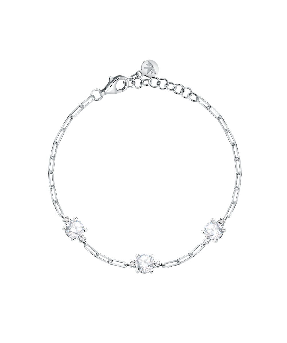 Women’s sterling silver 925 Tesori bracelet with white zircons, Morellato