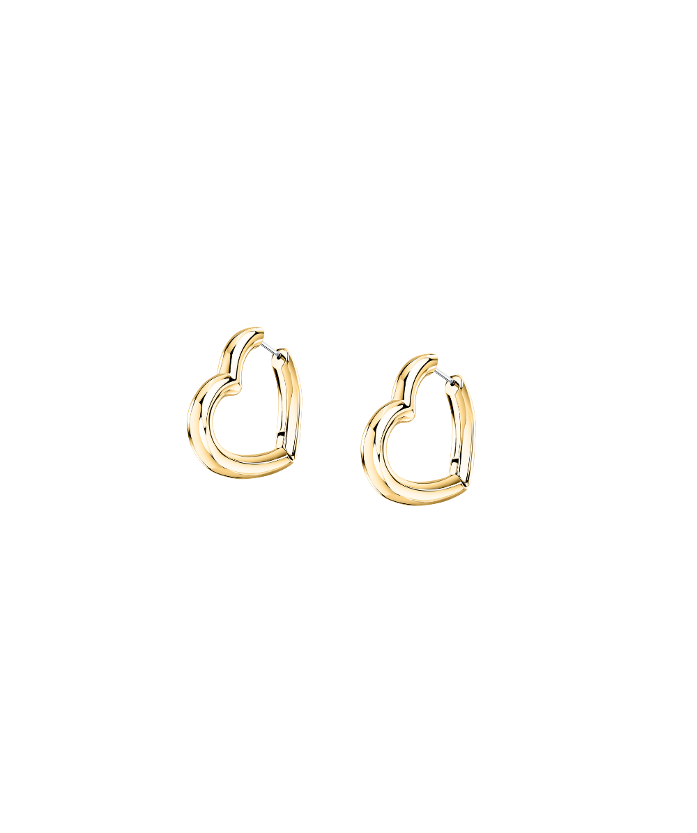Women's Creole earrings heart-shaped with gold finish, 2.7 cm, Morellato