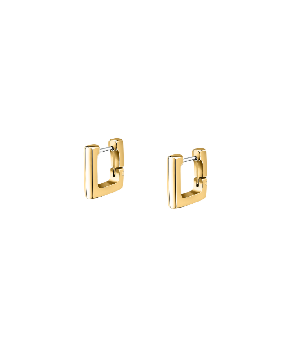Cercei dama forma patrata creola, aur galben, dimensiune 1,4x1,4 cm, MORELLATO