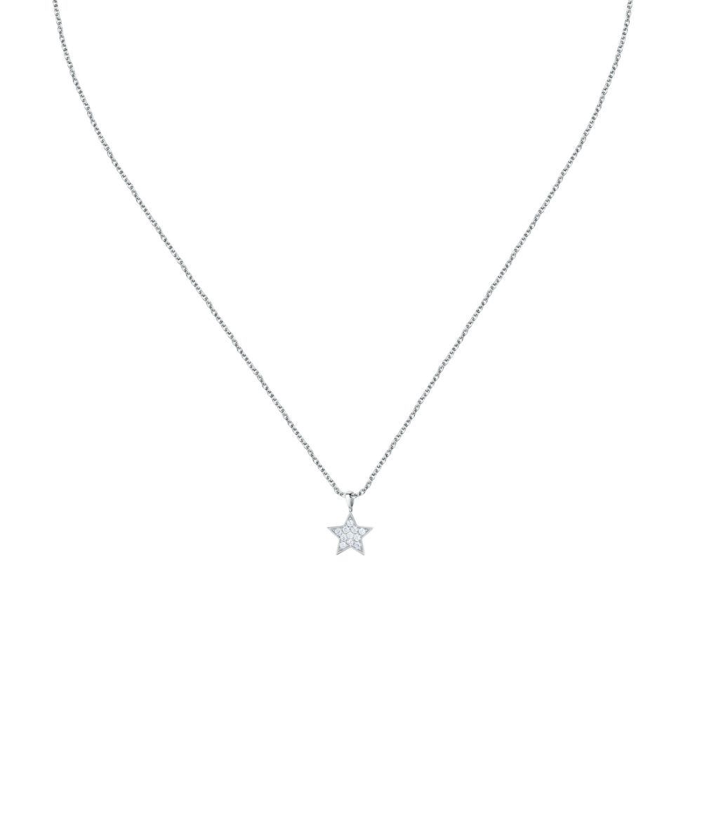 Women's necklace sterling silver adjustable with star and white zirconia, LA PETITE STORY