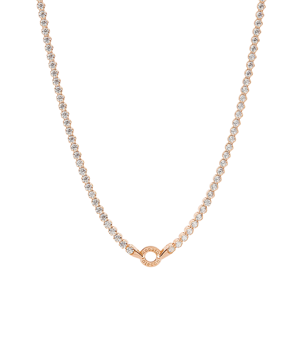 Women's silver Storie necklace, rose-gold plated, Rosato