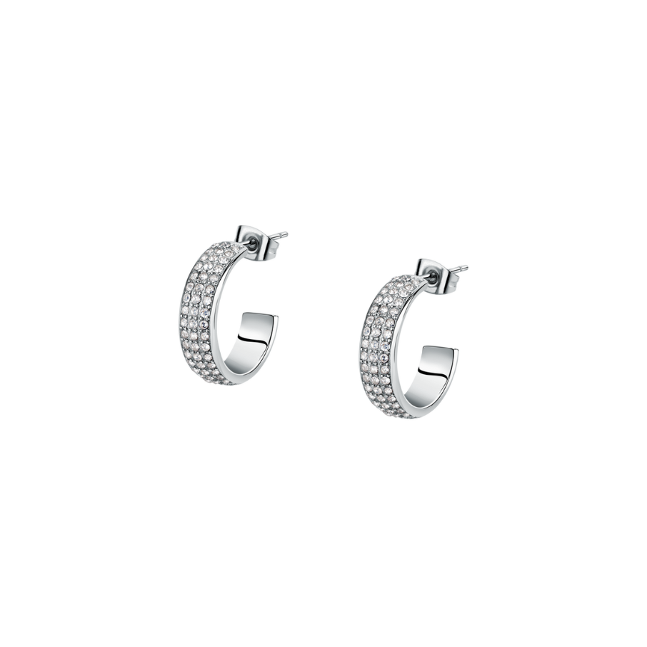 Women's earrings Creole with crystal stones, MORELLATO