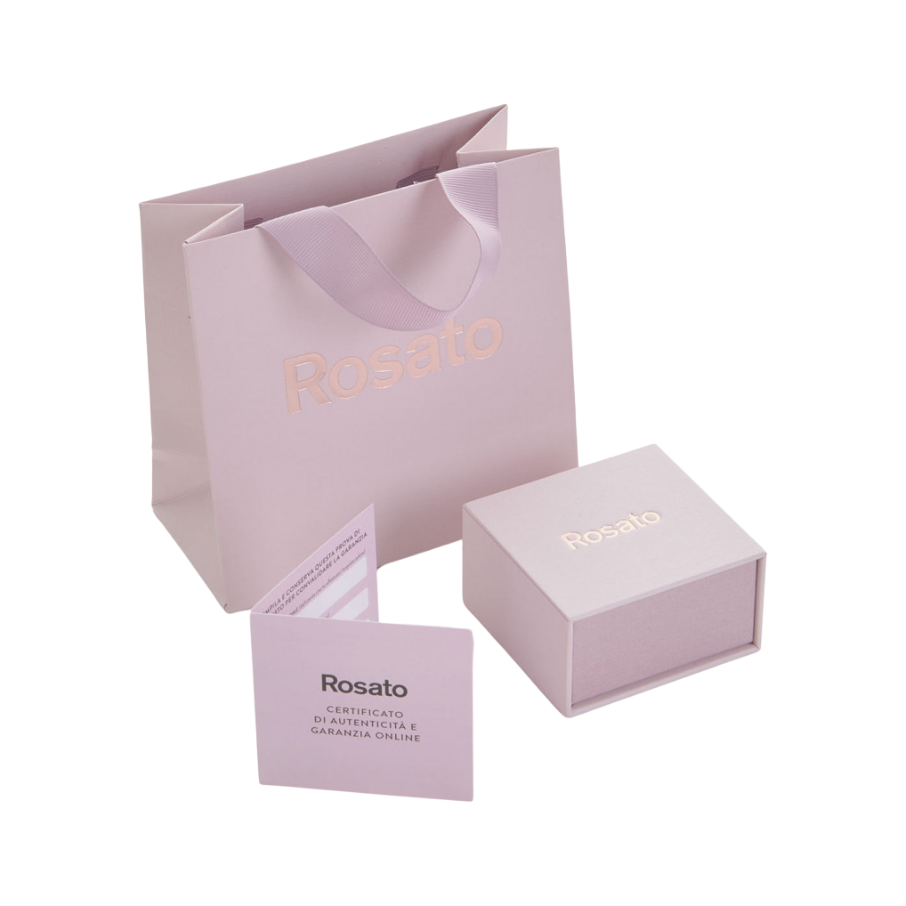 Women's Silver Necklace GOT ME with Heart, Rose Gold-Plated, White Zirconia, 42cm, ROSATO