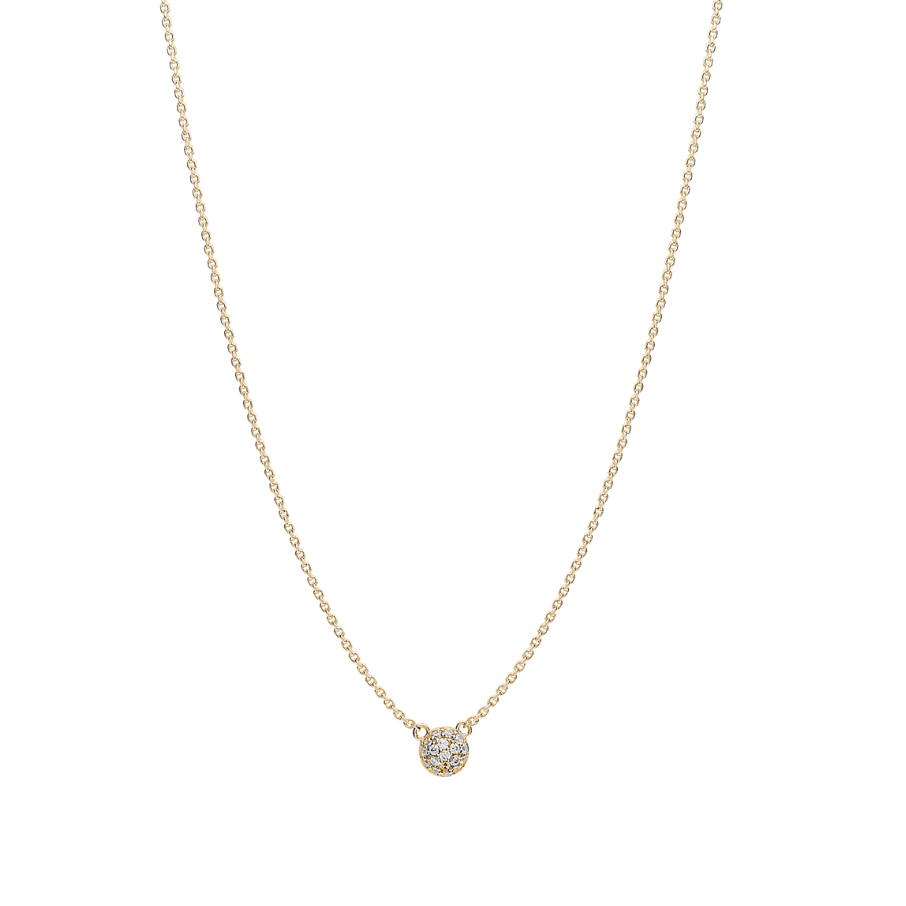 Women's silver necklace BIANCA short gold-plated, white zirconia, 44cm, ROSATO